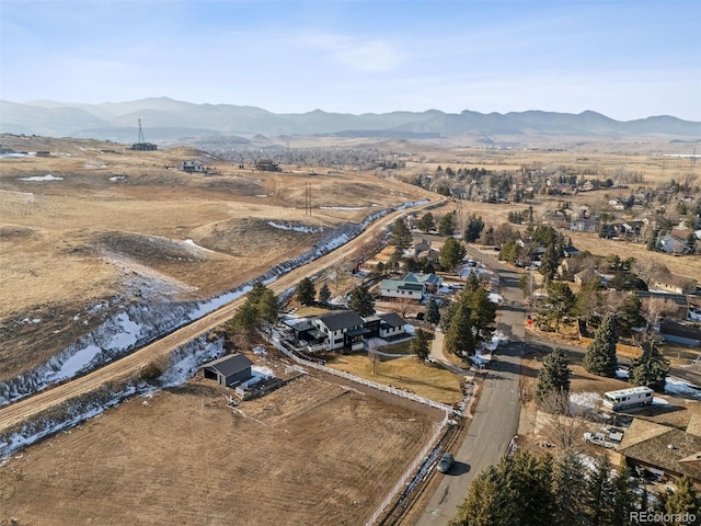 bird's eye view featuring a mountain view