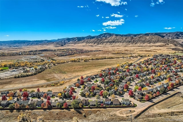 aerial view featuring a mountain view