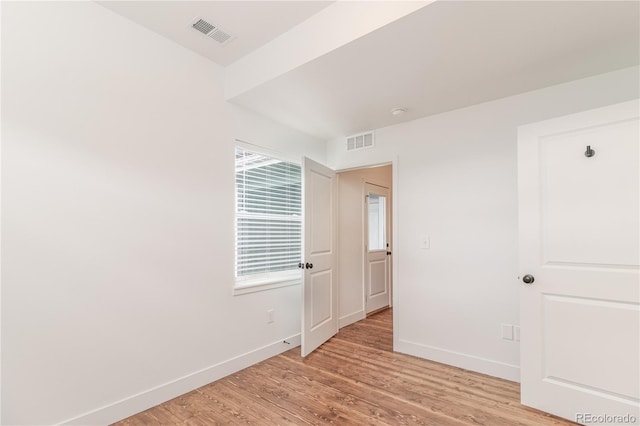 empty room featuring light wood-type flooring