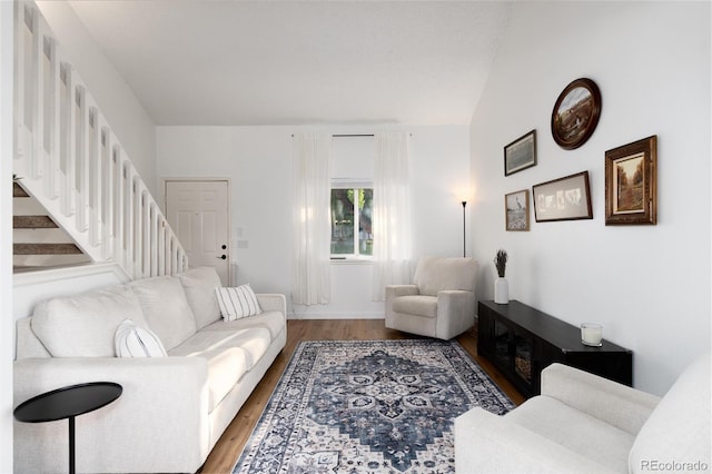 4304 S Genoa Ct, Centennial, CO 80015 - living room with wood finished floors and stairway