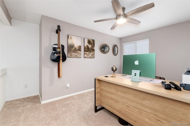 4304 S Genoa Ct, Centennial, CO 80015 - home office with a ceiling fan and carpet floors