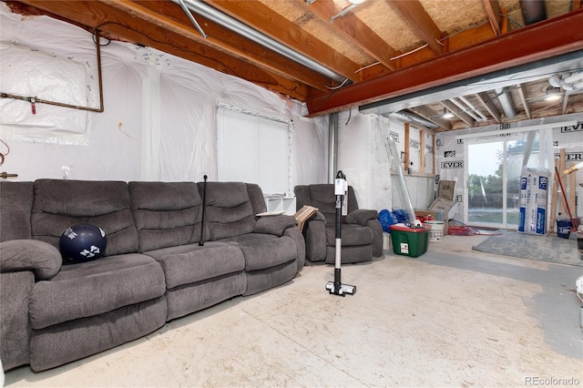 4304 S Genoa Ct, Centennial, CO 80015 - living area featuring unfinished concrete flooring