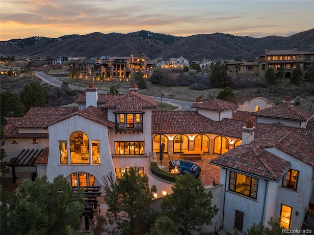 exterior space featuring a mountain view