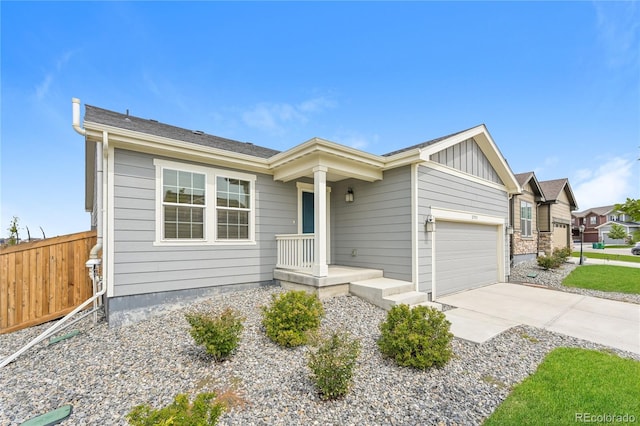 single story home featuring a garage