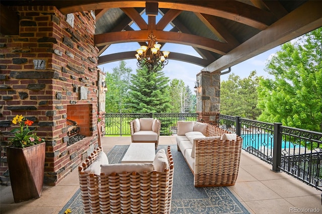 view of patio featuring an outdoor hangout area