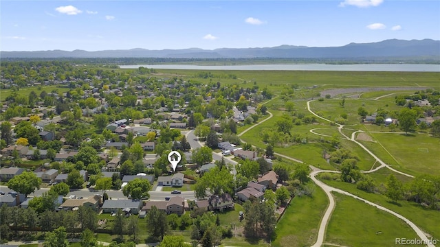 9605 Carr St, Broomfield, CO 80021 - aerial view of residential area with a water and mountain view