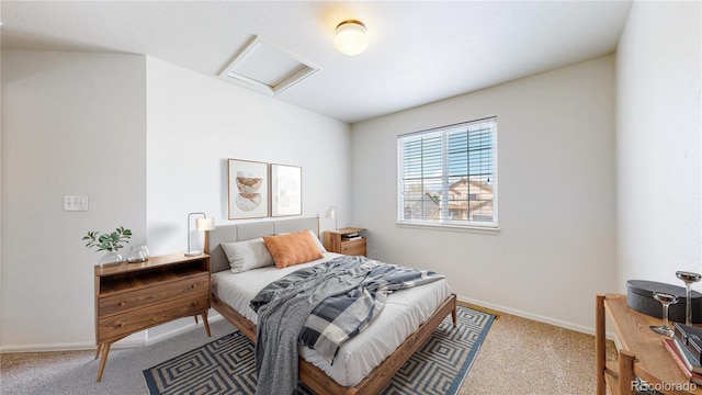 2314 Flagstaff Dr, Longmont, CO 80504 - bedroom with attic access, carpet floors, and baseboards