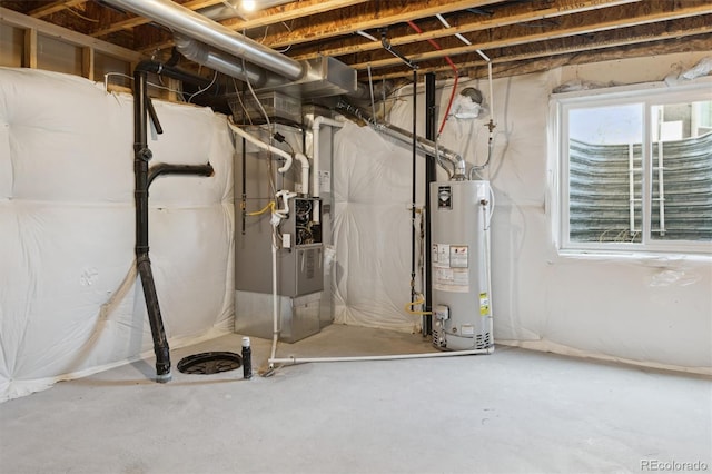 719 Elk Mountain Dr, Severance, CO 80550 - utility room featuring water heater and heating unit