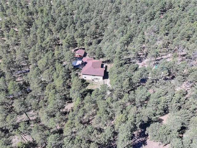 8890 Hodgen Rd, Colorado Springs, CO 80908 - birds eye view of property with a forest view