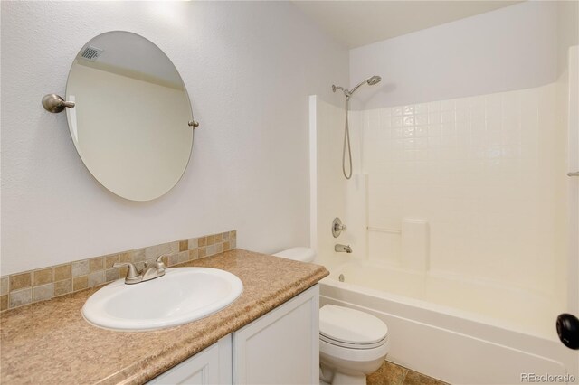 15828 Greenstone Ln, Parker, CO 80134 - full bath featuring toilet, vanity, and  shower combination