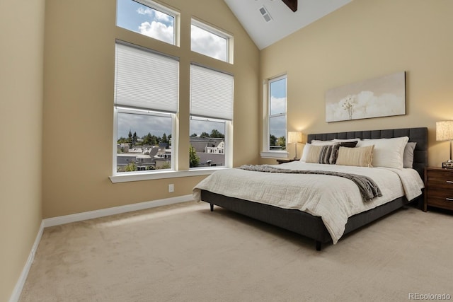 5154 Taft Ct, Wheat Ridge, CO 80033 - bedroom with light carpet and high vaulted ceiling