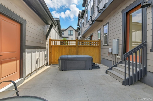 5154 Taft Ct, Wheat Ridge, CO 80033 - view of patio / terrace featuring a hot tub and entry steps