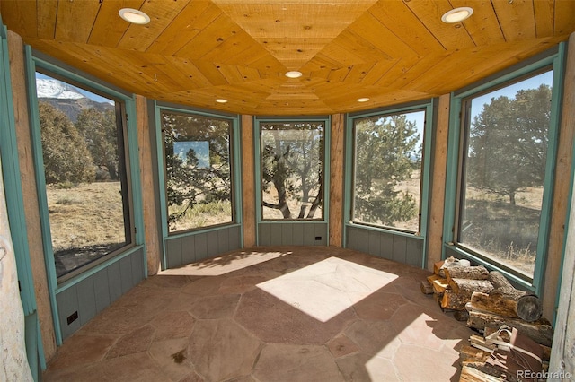 1507 Wagon Wheel Rd, Crestone, CO 81131 - unfurnished sunroom with wood ceiling
