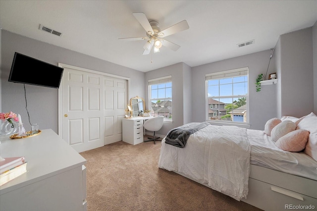 11691 Riverdale Dr, Parker, CO 80138 - bedroom featuring carpet floors, a closet, and a ceiling fan