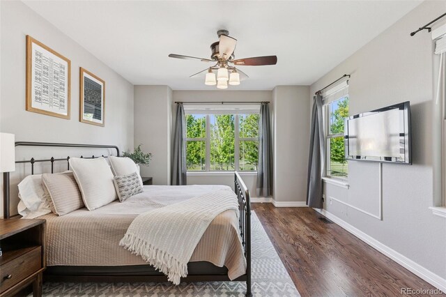 3048 Deer Creek Ranch Loop, Parker, CO 80138 - bedroom featuring wood finished floors and ceiling fan