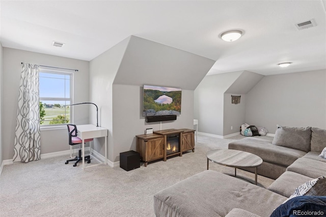 3048 Deer Creek Ranch Loop, Parker, CO 80138 - carpeted living room with baseboards and vaulted ceiling