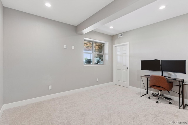 3048 Deer Creek Ranch Loop, Parker, CO 80138 - carpeted office featuring recessed lighting and beam ceiling