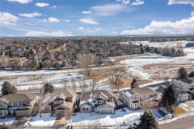 view of snowy aerial view