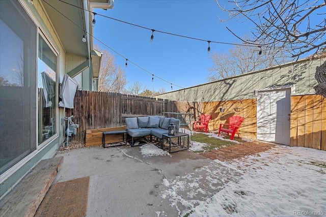 view of patio / terrace with an outdoor hangout area