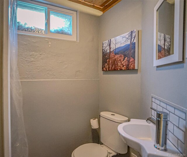 bathroom with sink and toilet