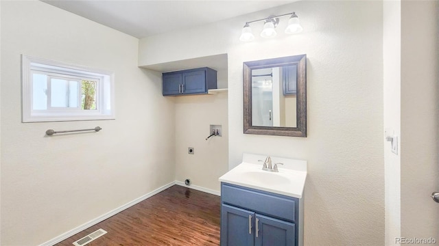 1205 N Linden Ave, Trinidad, CO 81082 - bathroom with vanity and wood finished floors