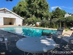 view of pool featuring a patio area