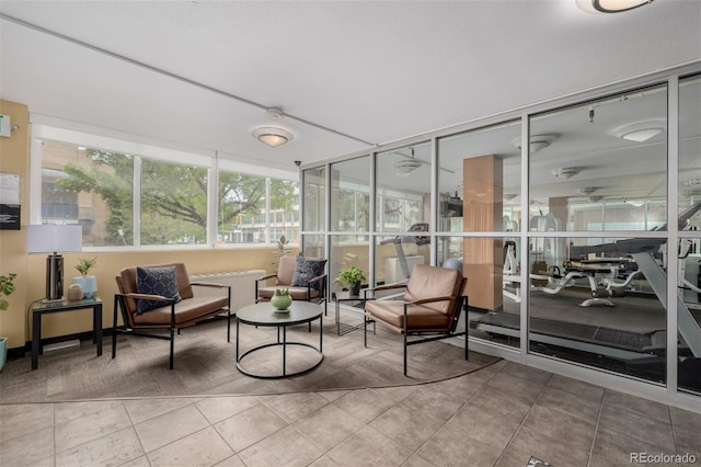 1196 N Grant St Unit 705, Denver, CO 80203 - sunroom featuring tile patterned floors and outdoor lounge area