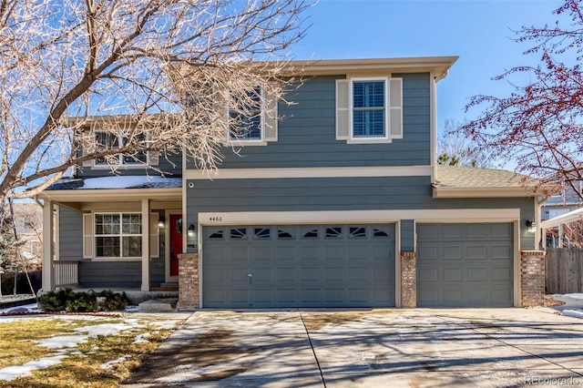 view of front of home with a garage