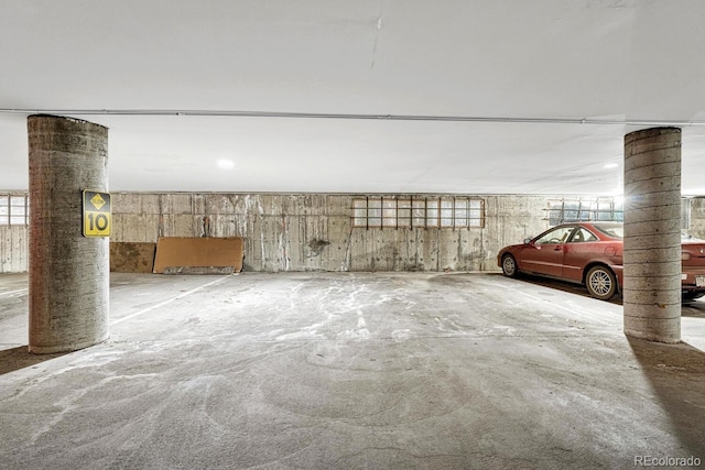 view of parking garage