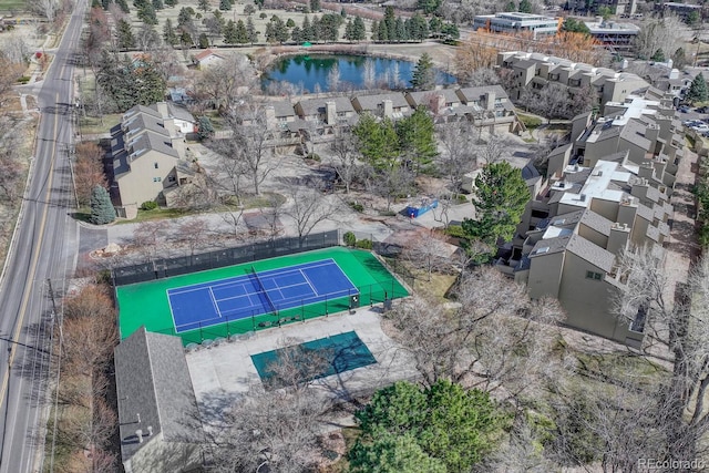drone / aerial view with a residential view