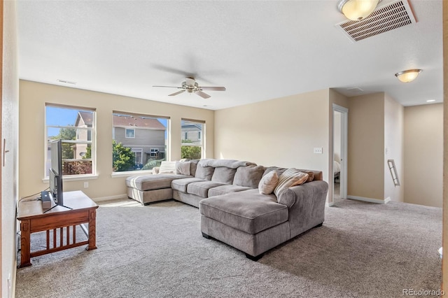 14119 W 89th Loop, Arvada, CO 80005 - living room featuring carpet and a ceiling fan