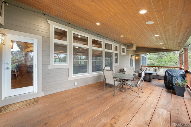 1122 Forest Trails Dr, Castle Pines, CO 80108 - wooden terrace featuring area for grilling and outdoor dining area