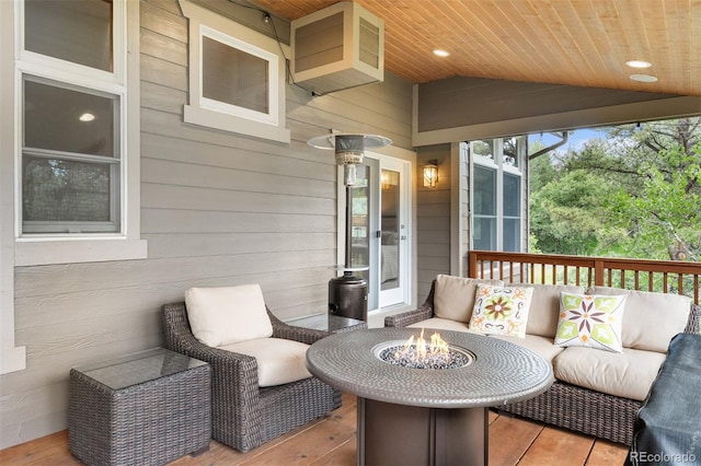 1122 Forest Trails Dr, Castle Pines, CO 80108 - deck with an outdoor living space with a fire pit