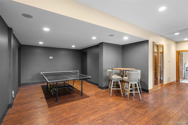 1122 Forest Trails Dr, Castle Pines, CO 80108 - rec room with wood finished floors and recessed lighting
