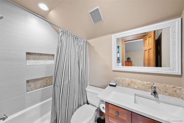 1122 Forest Trails Dr, Castle Pines, CO 80108 - bathroom with vanity, shower / tub combo, and vaulted ceiling