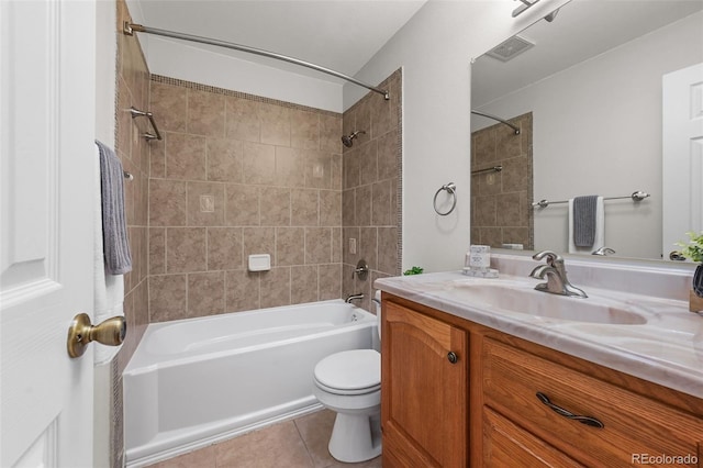 7486 S Washington St, Centennial, CO 80122 - bathroom featuring vanity, tile patterned flooring, and tub / shower combination