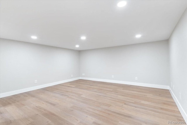 4505 S Yosemite St Unit 362, Denver, CO 80237 - empty room with recessed lighting, baseboards, and light wood finished floors