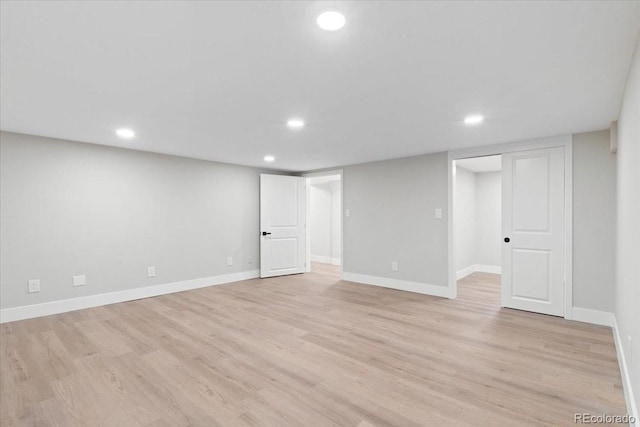 4505 S Yosemite St Unit 362, Denver, CO 80237 - finished below grade area with recessed lighting, light wood-style floors, and baseboards