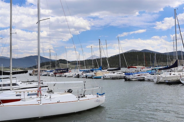 113 Lookout Ridge Dr, Dillon, CO 80435 - dock area featuring a water and mountain view