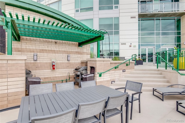 view of patio featuring grilling area