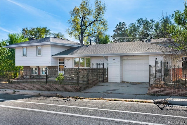 tri-level home featuring a garage