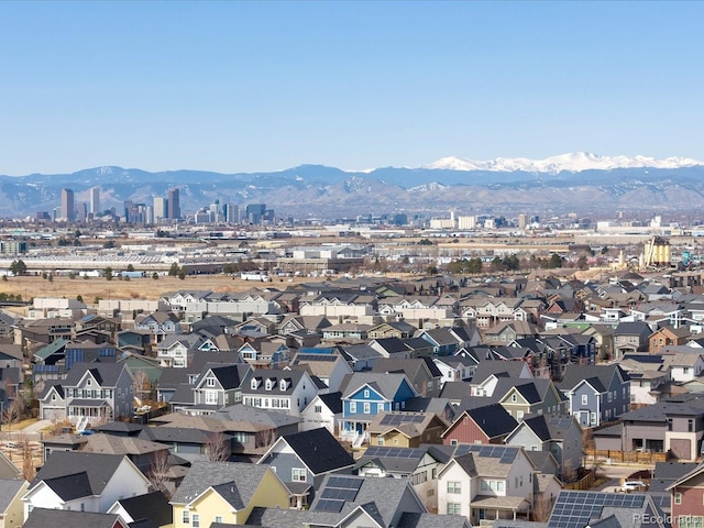 property's view of city featuring a residential view and a mountain view