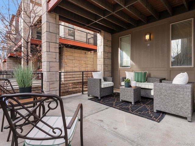 view of patio with an outdoor living space