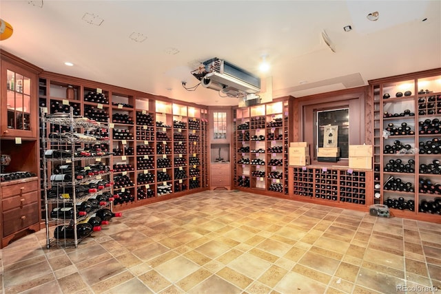 view of wine cellar