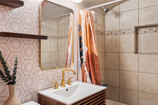 60 Vrain St, Denver, CO 80219 - full bathroom with curtained shower and vanity
