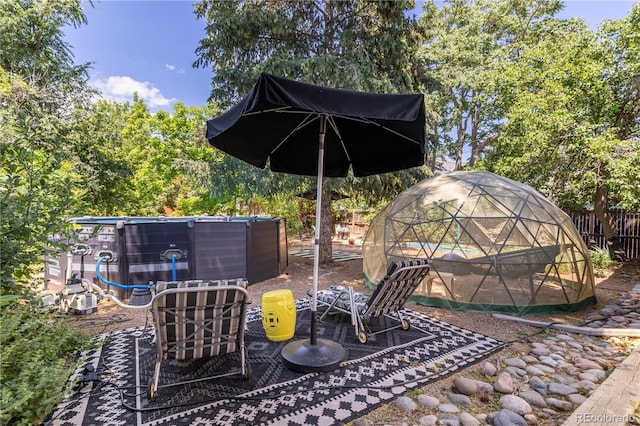 256 Bannock St, Denver, CO 80223 - view of patio / terrace with an exterior structure and an outdoor structure