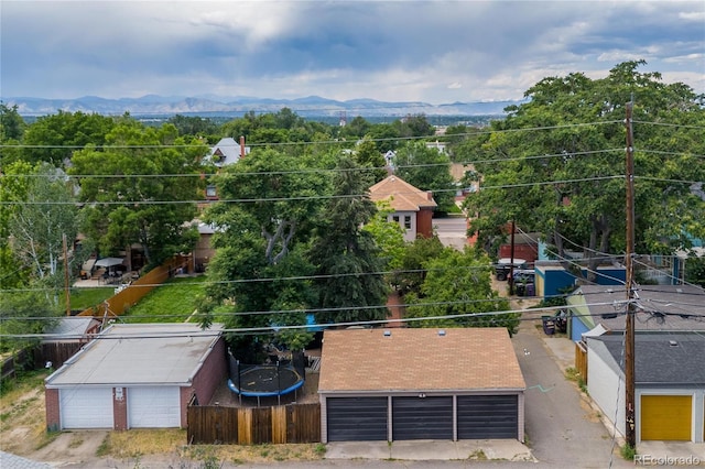 256 Bannock St, Denver, CO 80223 - aerial view of property and surrounding area featuring mountains