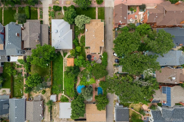 256 Bannock St, Denver, CO 80223 - aerial view of property and surrounding area featuring nearby suburban area