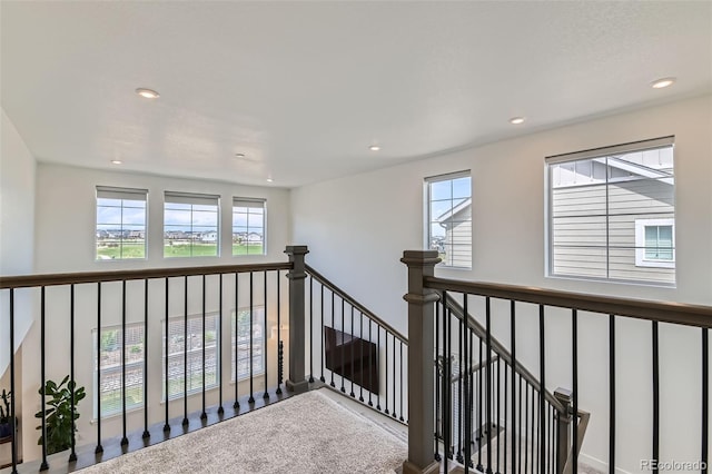 14551 Hudson St, Thornton, CO 80602 - hallway with recessed lighting and an upstairs landing