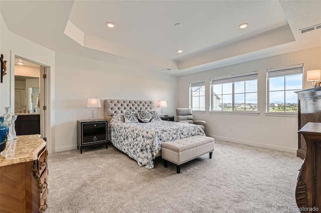 14551 Hudson St, Thornton, CO 80602 - bedroom featuring a raised ceiling, carpet, and recessed lighting